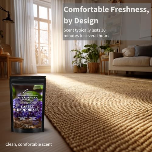 Lapew Blue Lavender & Bergamot Carpet Deodorizer Powder - Pet Safe Freshener for Vacuuming | Scented Odor Eliminator for Home | 16 oz - Image 5