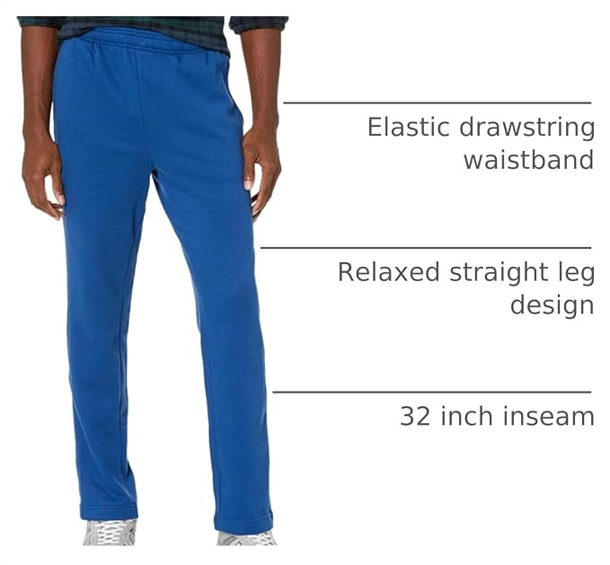Amazon Essentials Men's Relaxed Straight Leg Fleece Open Bottom Sweatpant (Available in Big & Tall) - Image 5