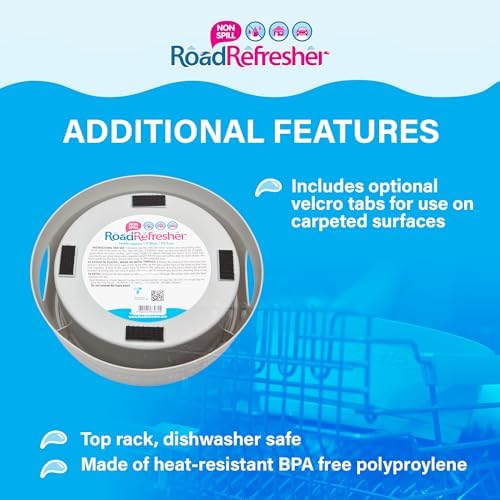 Prestige Pets Road Refresher, The No-Spill Slobber Stopper Water Bowl for Dogs, Slow Feeder Water Dispenser Bowl for Home and Travel, No Splashes, Ideal for All Breeds, Small, Pewter Grey - Image 4