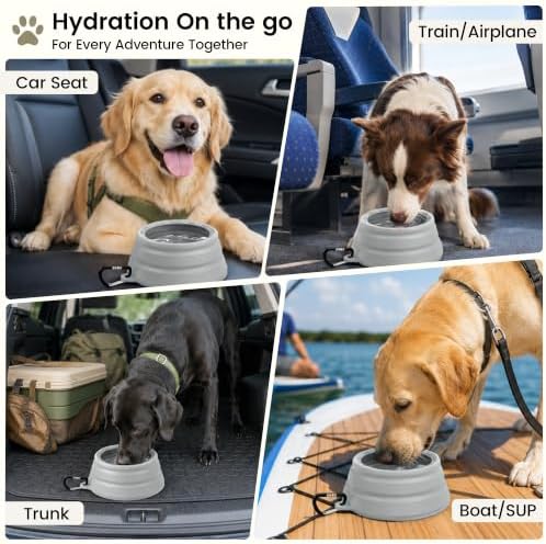 OHMO Spill Proof Collapsible Dog Bowl, 34oz Portable Dog Water Bowl - Image 3