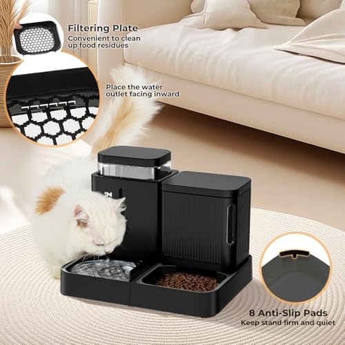 ZOMISIA Gravity Dog Food and Water Dispenser, 1.6 Gallon x 2, Black - Image 5