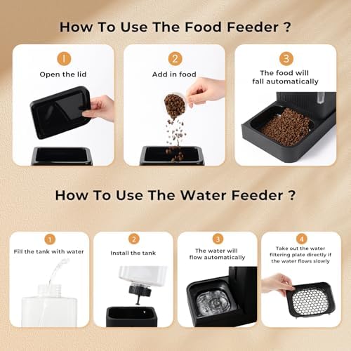 ZOMISIA Gravity Dog Food and Water Dispenser, 1.6 Gallon x 2, Black - Image 6
