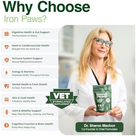 Human-Grade Superfood For Dogs, Premium Greens Powder Supplement For Dental Health, Longevity, Hip & Joint, Gut Health, Allergies, Immune Support, Skin & Coat - 3.5 oz Nutrient Dense Formula - Image 5