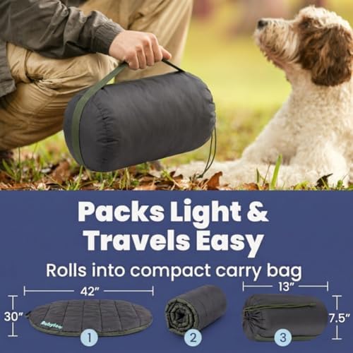 Travel Dog Bed, 42x30in, Foldable & Packable with Carry Bag, Black - Image 6