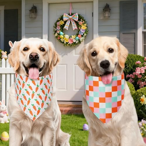 Easter Dog Bandanas Large 3PCS, 6 Pattern Scarf for Boy and Girl - Image 4