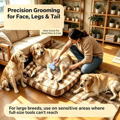 5Pcs Deshedding Brush Kit for Dogs Small to Large, Cats, Bathing & Grooming - Image 3