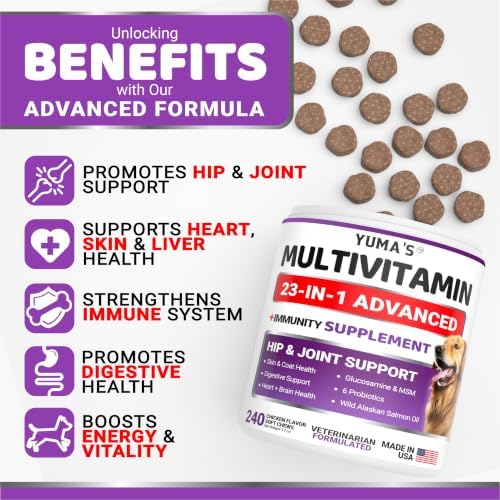 Dog Vitamins and Supplements, 240 Treats, Dog Multivitamin with Glucosamine - Image 3