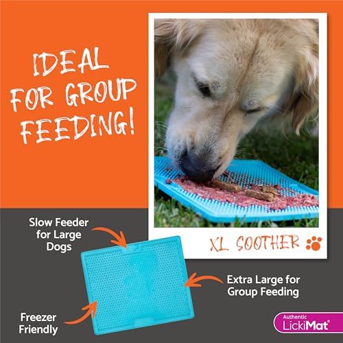 LickiMat X Large Breed Soother Dog Lick Mat, Dog Calmer, Slow Feeder, Anxiety Reliever Alternative to Puzzle Toys, Slow Feeding Bowls. Use Peanut Butter, Wet, Raw, Mixed Food, Healthy Treats - Green - Image 5