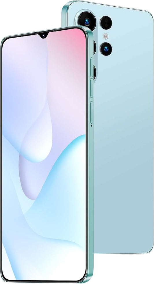 Unlock Phone, 4G Network Android Phone, 6.3-inch Screen, 2GB RAM+16GB ROM/TF 128GB, Dual SIM Cards, Dual Cameras, Suitable for Novice Users (Cyan) by Unknown