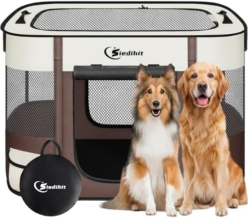 Siedihit 35" Dog Playpen,Cat Puppy Pen, Pet Portable Crate Indoor Outdoor by Siedihit