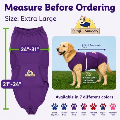 Surgi Snuggly Dog Surgery Recovery Suit, Cone Alternative, Spay/Neuter XL - Image 6