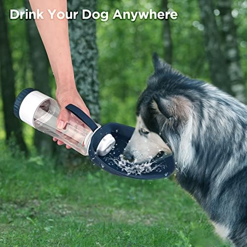 Uppetly Dog Water Bottle, Portable Pet Water Bottle with Food Container and Drinking Feeder, Leak Proof, BPA-Free, Foldable Puppy Water Cup Dispenser for Outdoor Walking, Travel, Hiking 20OZ - Image 6