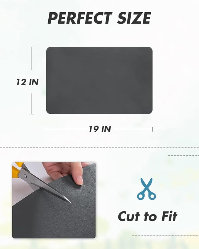 AMOAMI Coffee Mat Dish Drying Mat for Kitchen Counter-Bar Accessories, Hide Stain, Rubber Backed, Absorbent, Fit Under Coffee Maker, Espresso Machine, Pot, Dish Rack, 12"x19", Dark Grey - Image 7