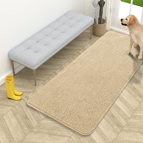 OLANLY Dog Door Mat for Muddy Paws 54x24, Super Absorbent Chenille Mud Mat by OLANLY