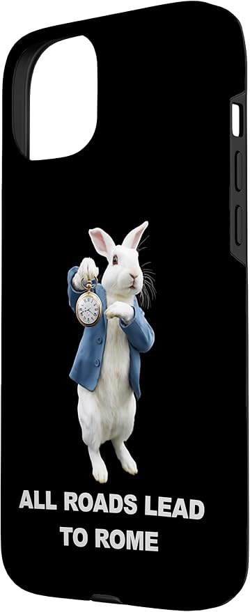 Funny AI Rabbit Meme Tshirt - All Roads Lead to Rome Humor Case for iPhone 15 Plus - Image 2