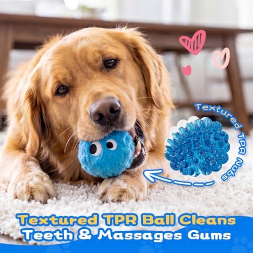 lilfrd Squeaky Spiky Dog Ball, Plush Bouncy Toys for Small Medium Dogs - Image 4