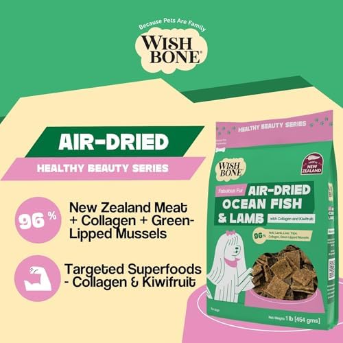 Wishbone Air-Dried Ocean Fish & Lamb Dog Food - Rich in Protein, Grain Free, Fish and Lamb Recipe, Skin and Coat Support for Pet Health - Made in New Zealand - 1lb - Image 2
