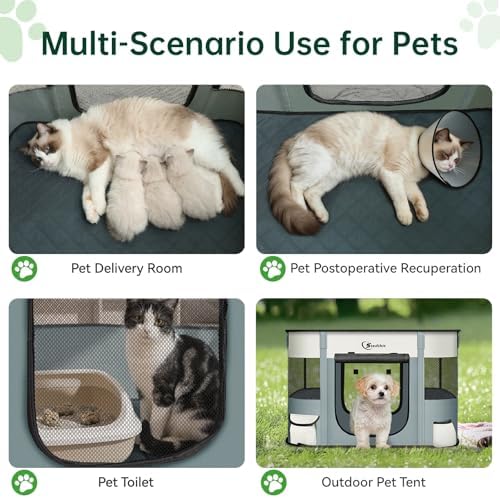 Siedihit 28" Dog Playpen,Cat Puppy Pen, Pet Portable Crate Indoor Outdoor - Image 6