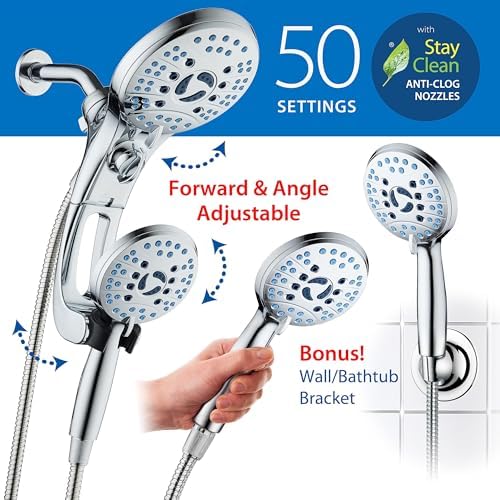AquaCare 50-mode High Pressure Shower Head Combo with Arm & Dual Power Wash - Image 6
