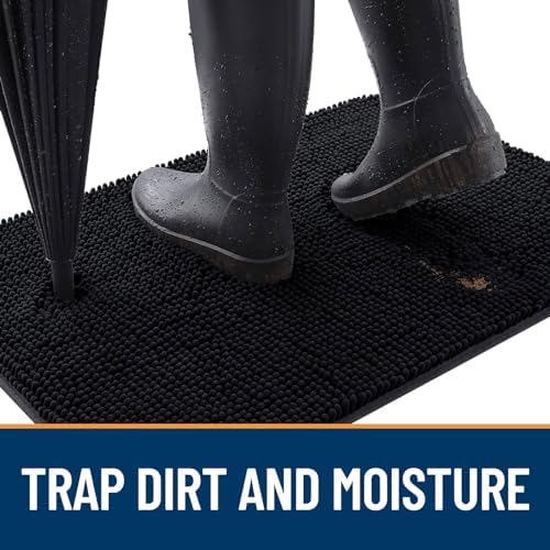 OLANLY Dog Door Mat for Muddy Paws 30x17, Super Absorbent Chenille Mud Mat - Image 2