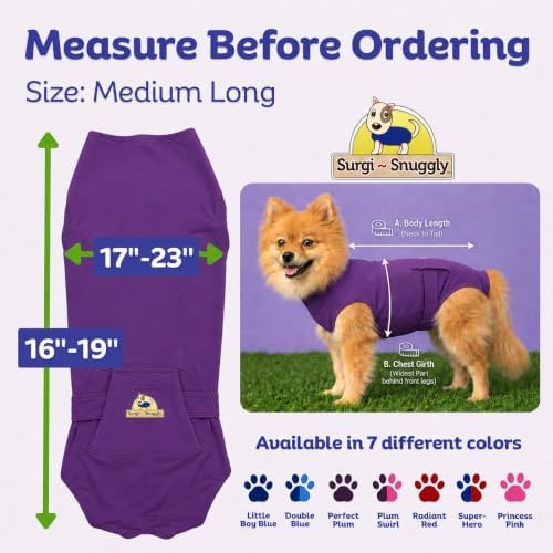 Surgi Snuggly Dog Surgery Recovery Suit, Cone Alternative, Spay/Neuter ML - Image 6