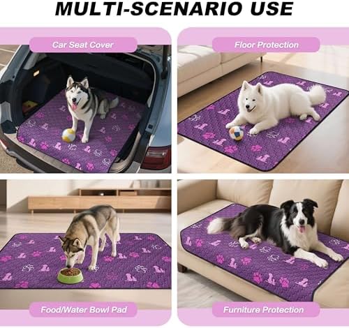 WanpeeGoo Washable Pee Pads for Dogs, Waterproof, 65 x 48 in, 1 Pack, Purp - Image 5