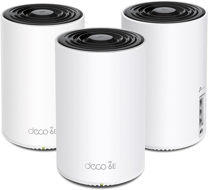 TP-Link Deco XE75 AXE5400 Tri-Band WiFi 6E System - Wi-Fi up to 7200 Sq.Ft, Engadget Rated Best for Most People, Replaces WiFi Router and Extender, AI-Driven New 6GHz Band, 3-Pack by TP-Link