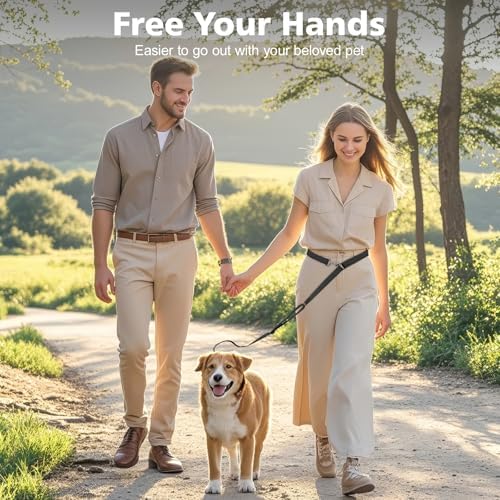 9.19ft Hands Free Dog Leash Adjustable for Medium Dogs, Black - Image 2