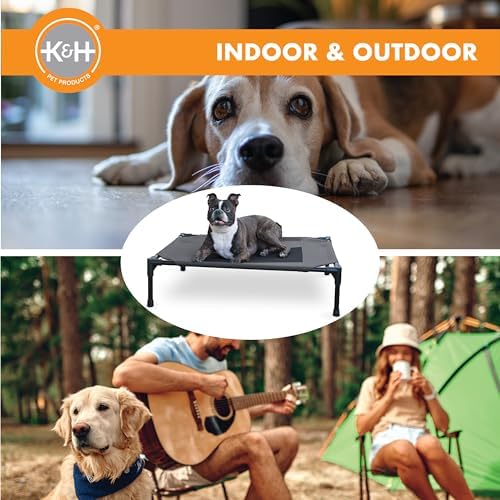 K&H Outdoor Elevated Dog Bed for Small & Medium Pets, Charcoal, 32x25in - Image 6