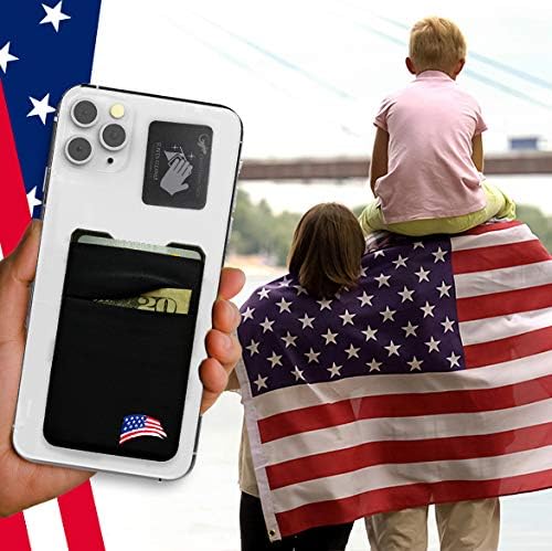 Gecko Travel Tech Double Pocket - Adhesive Card Holder - Cell Phone Pouch - Stick on Spandex Pocket - Carry Credit Cards and Cash (USA BRUSH) - Image 4