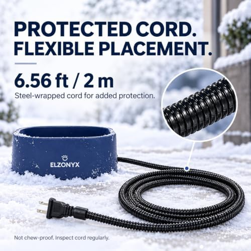 Heated Water Bowl, 4L/1.06 Gal Large Capacity Heated Pet Bowl with Automatic Temperature Control, Outdoor Heated Dog Water Bowl for Winter, Freeze Protection for Dogs, Cats & Animals - Image 5