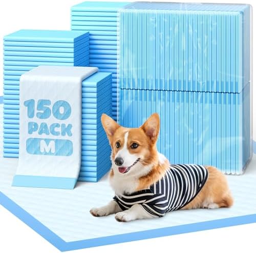 Powools Puppy Pads for Dogs, 22 x 22 in, 6-Layer, Leak-Proof, 150-Pack by Powools