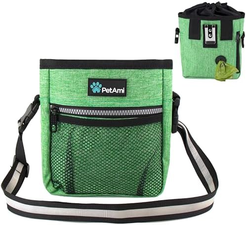 PetAmi Hands Free Dog Treat Pouch for Training and Walking, Green by PetAmi