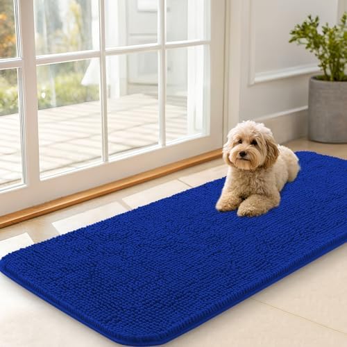 OLANLY Dog Door Mat for Muddy Paws 47x20, Super Absorbent Chenille Mud Mat by OLANLY