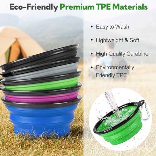 Collapsible Dog Bowl for Travel,2-Pack 12oz Pet Portable Water Food Bowls - Image 6