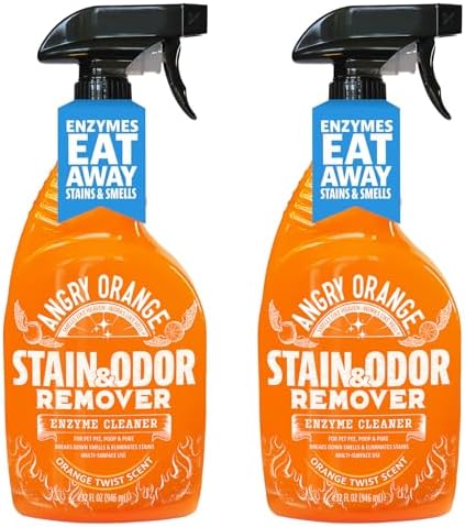 ANGRY ORANGE Pet Stain & Odor Remover for Dog Urine and Stains - Enzyme Pet Odor Eliminator for Home - Citrus - Value 2 pack by AngryOrange