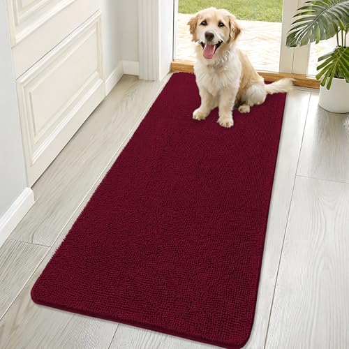 OLANLY Dog Door Mat for Muddy Paws 70x32, Super Absorbent Chenille Mud Mat by OLANLY