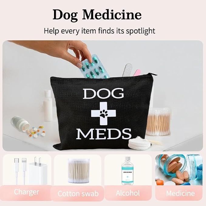 Small Dog Traveling Medicine Bag Dog Med Pouch for Supplies Pet Emergency Kit for Dogs Medical Pouch Camping Stuff Essentials for Dogs Medicine Pill Organizer Pet Medication Organizer Storage Bag - Image 2