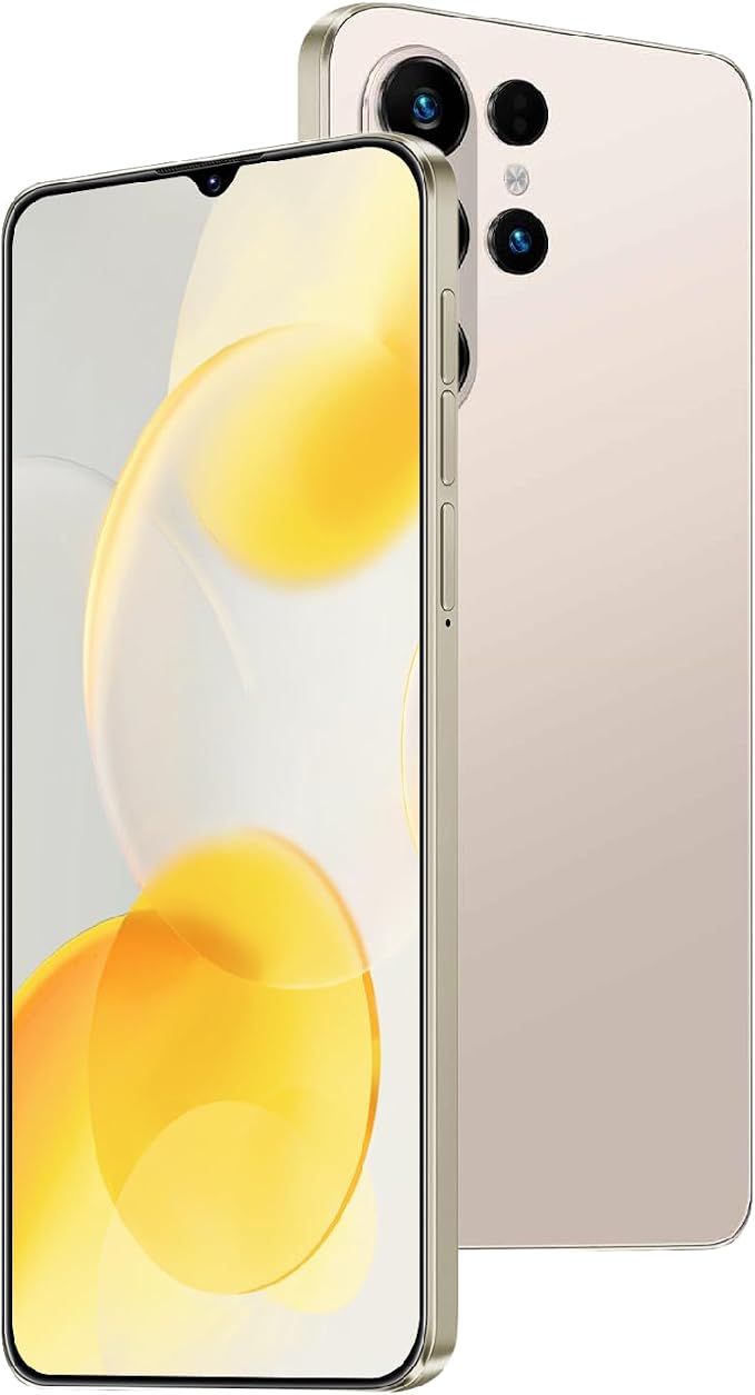 Unlock Phone, 4G Network Android Phone, 6.3-inch Screen, 2GB RAM+16GB ROM/TF 128GB, Dual SIM Cards, Dual Cameras, Suitable for Novice Users (Yellow) by Unknown