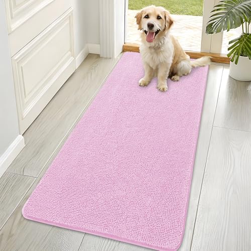 OLANLY Dog Door Mat for Muddy Paws 70x35, Super Absorbent Chenille Mud Mat by OLANLY