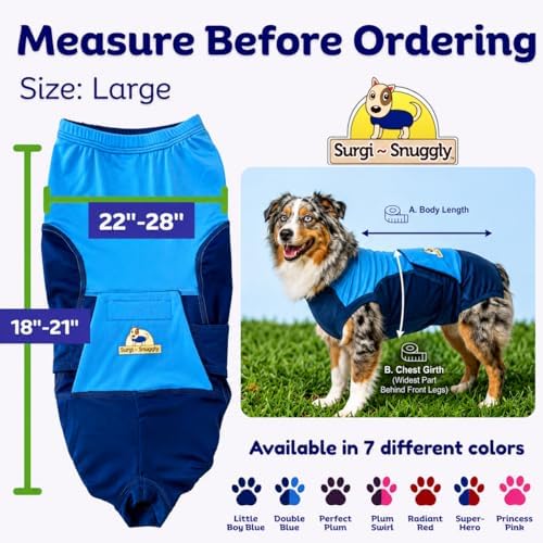 Surgi Snuggly Dog Surgery Recovery Suit, Cone Alternative, Spay/Neuter L - Image 2
