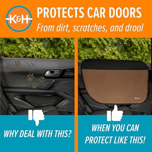 K&H Car Door Protector for Dogs, 2 Pack - 27x19in Tan - Image 5
