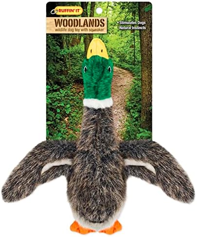 RUFFIN' IT Woodlands, Plush Mallard 8 in Squeaky Soft Stuffed, Dog Chew Toy - Image 6