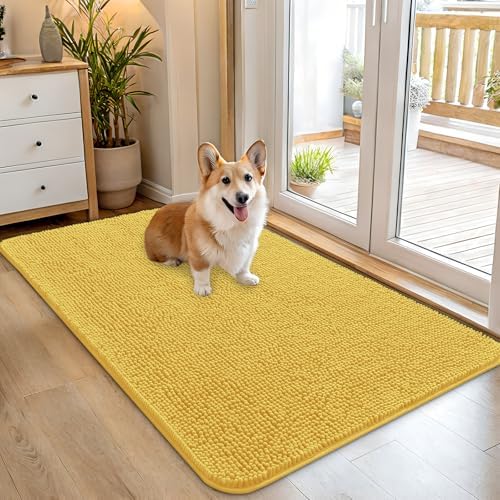 OLANLY Dog Door Mat for Muddy Paws 45x27, Super Absorbent Chenille Mud Mat by OLANLY