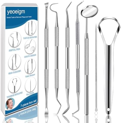 7pcs Dental Tools, Dental Pick Teeth Cleaning Tools Hygiene Kit by yeoeigm