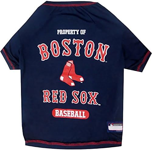 MLB Boston RED SOX Dog T-Shirt, X-Small. - Licensed Shirt for Pets Team Colored with Team Logos. - Premium Stretchable Materials for The Comfort of Your Dog & cat. by PETSFIRST