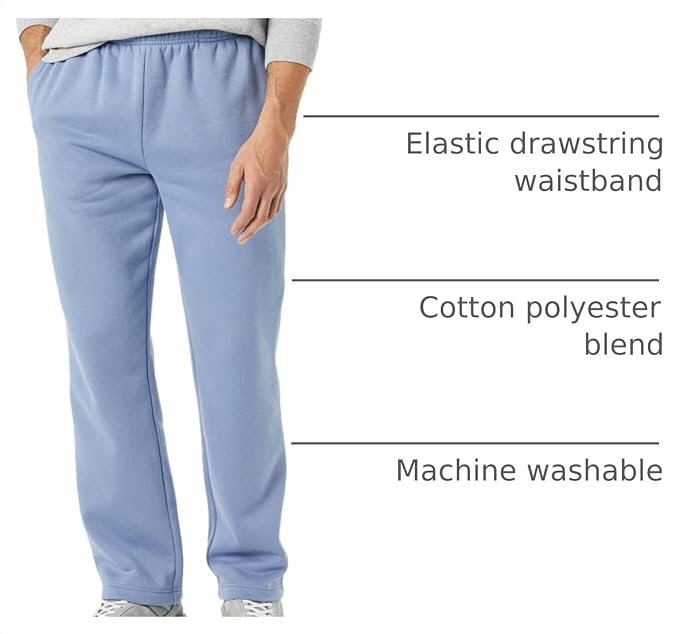 Amazon Essentials Men's Relaxed Straight Leg Fleece Open Bottom Sweatpant (Available in Big & Tall) - Image 5
