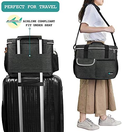PetAmi Dog Travel Bag Organizer, Pet Supplies Diaper Tote, Dark Gray Medium - Image 5