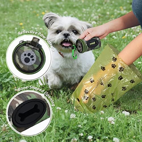 FURHAB Dog Poop Bag Holder for Leash with Carabiner Clip Soft Fabric - Image 3