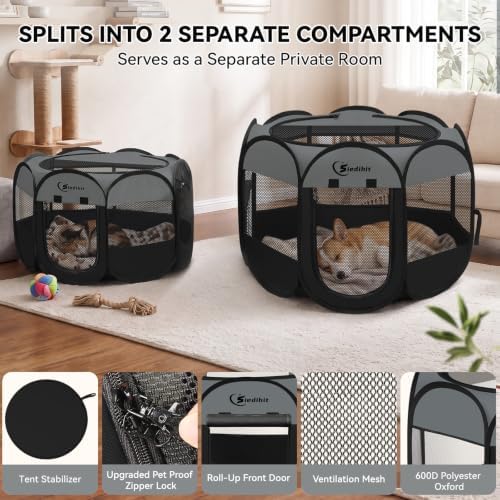 Dog Cat Playpen 2-in-1 Indoor Outdoor for Puppy Pet Recovery After Surgery - Image 5